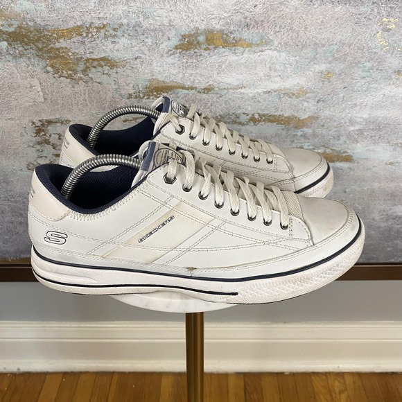 Skechers Other - Skechers Shoes Mens Size 9.5 White Leather Lace Up Casual Sneakers SN 51137